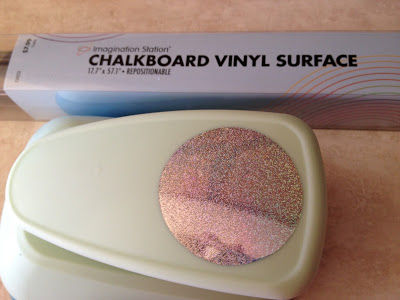 circle punch and chalkboard vinyl for labeling things