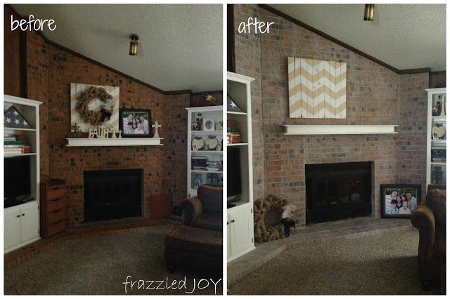 white washed brick before and after