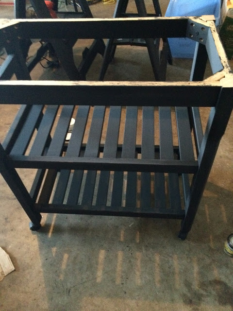 kitchen cart painted black