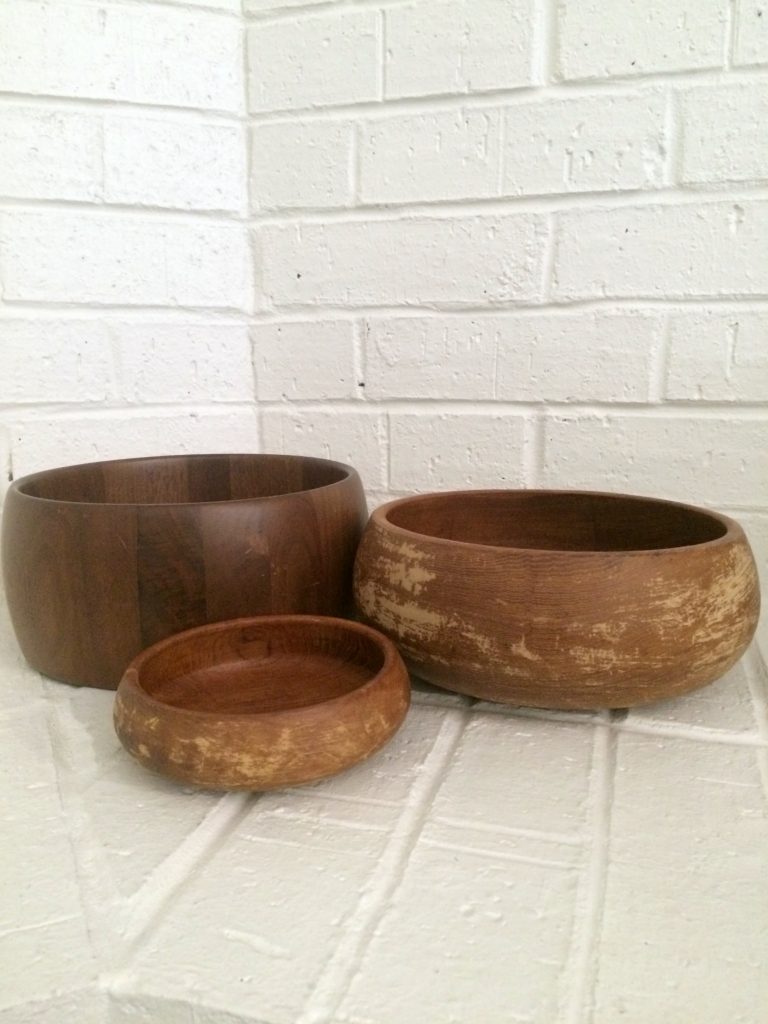 thrifted wood bowls