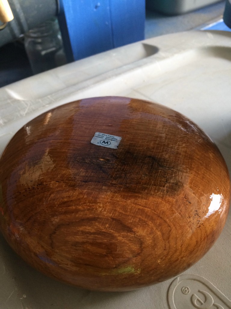 polyurethane coated wood bowl
