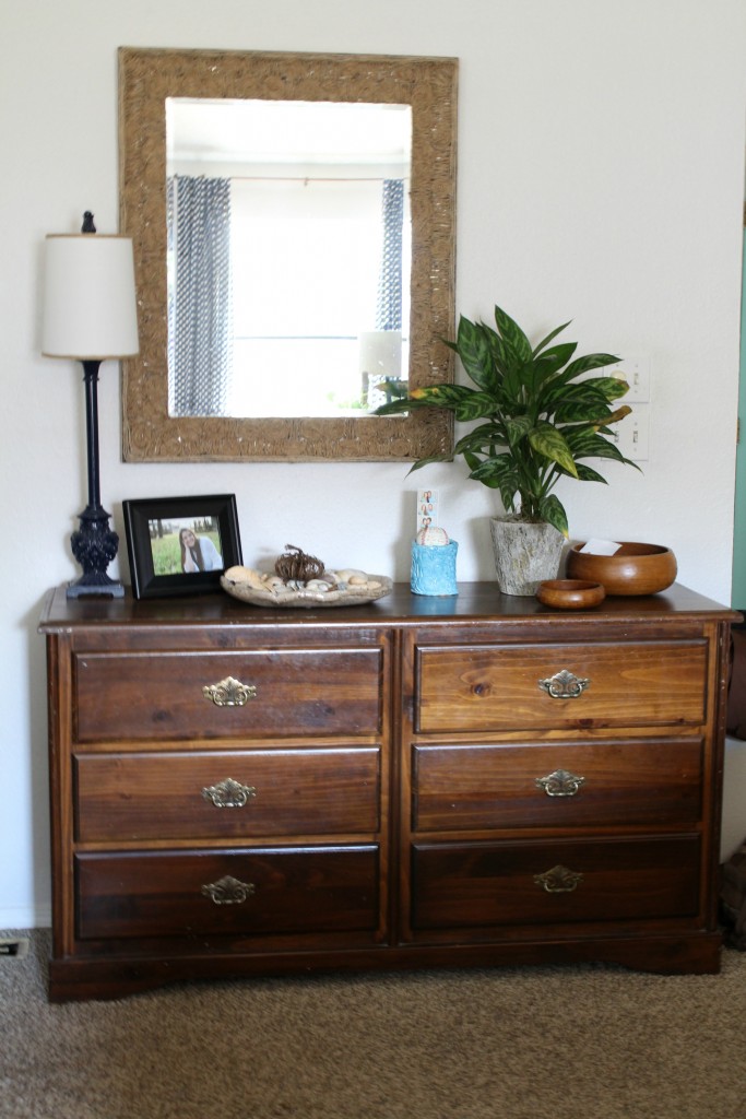 stained dresser before