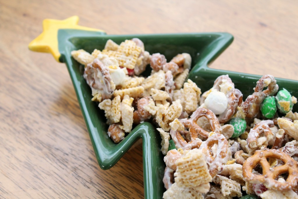 White chocolate chex mix is an easy to make Christmas treat!