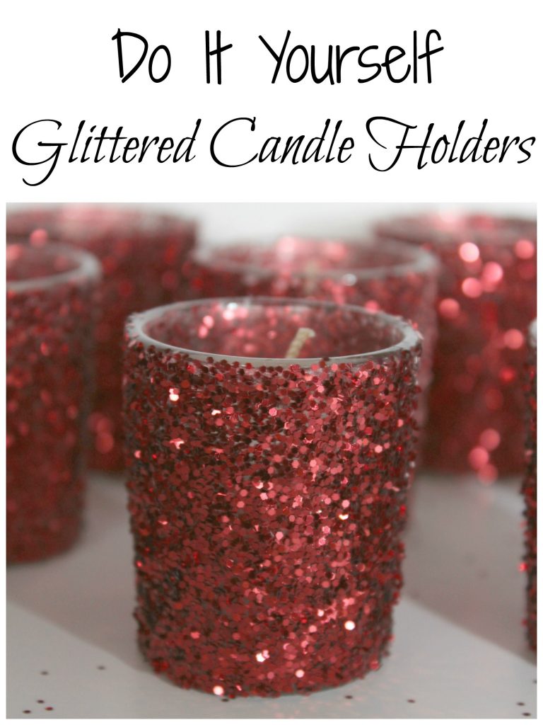 Do It Yourself Glittered Candle Holders