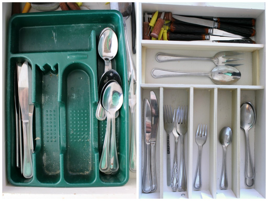 silverware drawer before and after