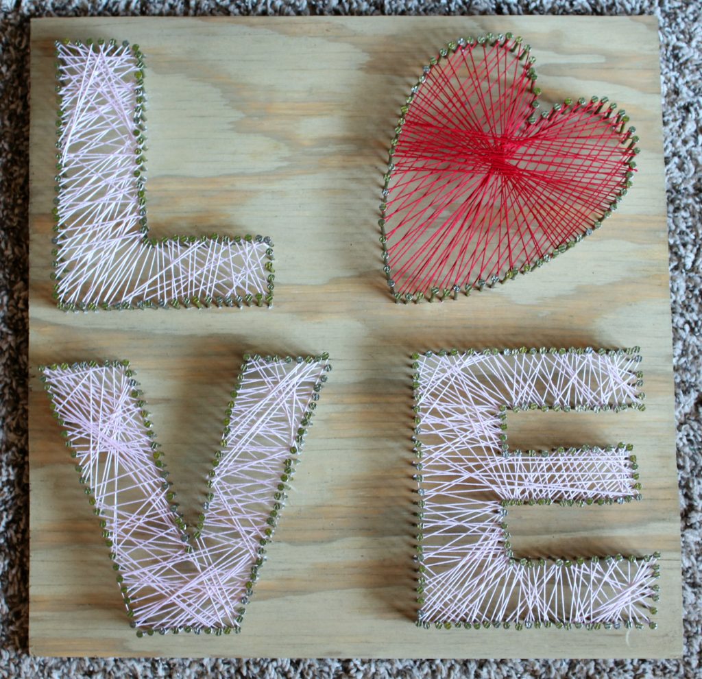 DIY LOVE string art project