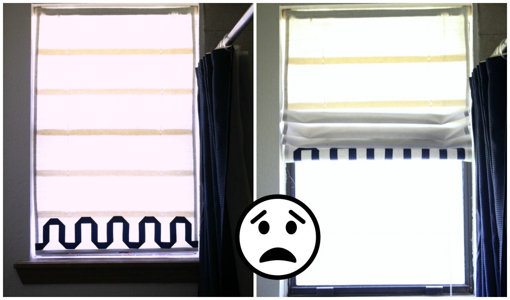 DIY Faux roman shade mistake