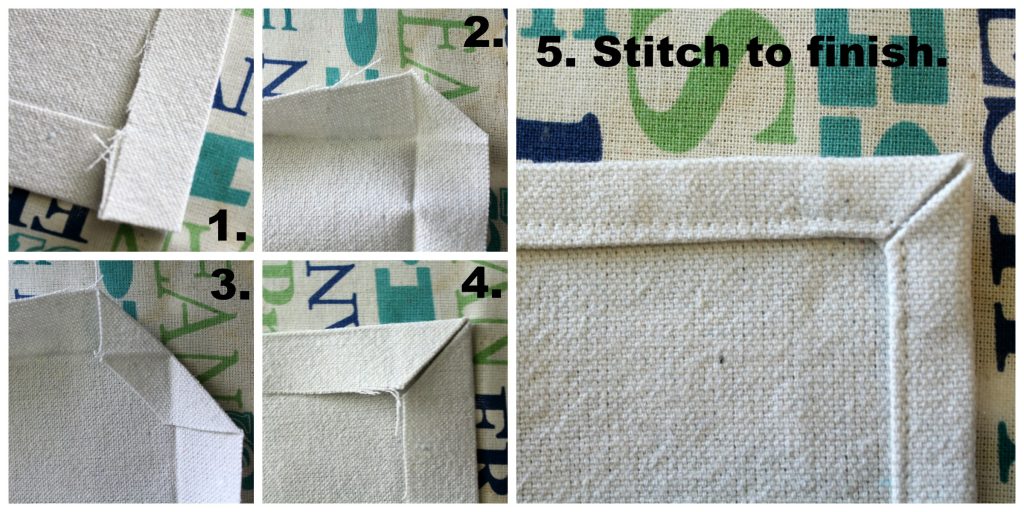 how to miter fabric corners