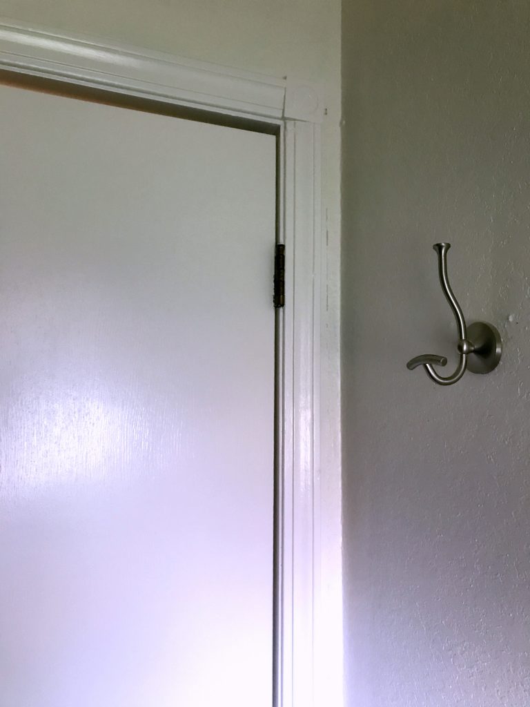 white trim, door, and walls
