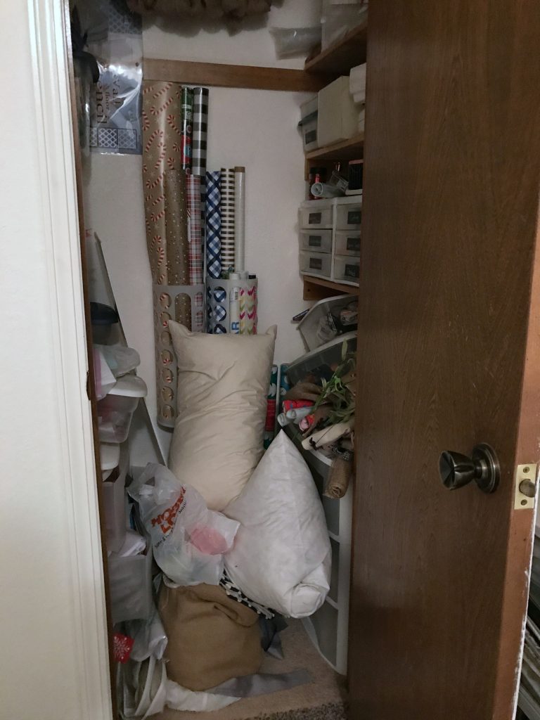 Messy craft closet needs some organization solutions