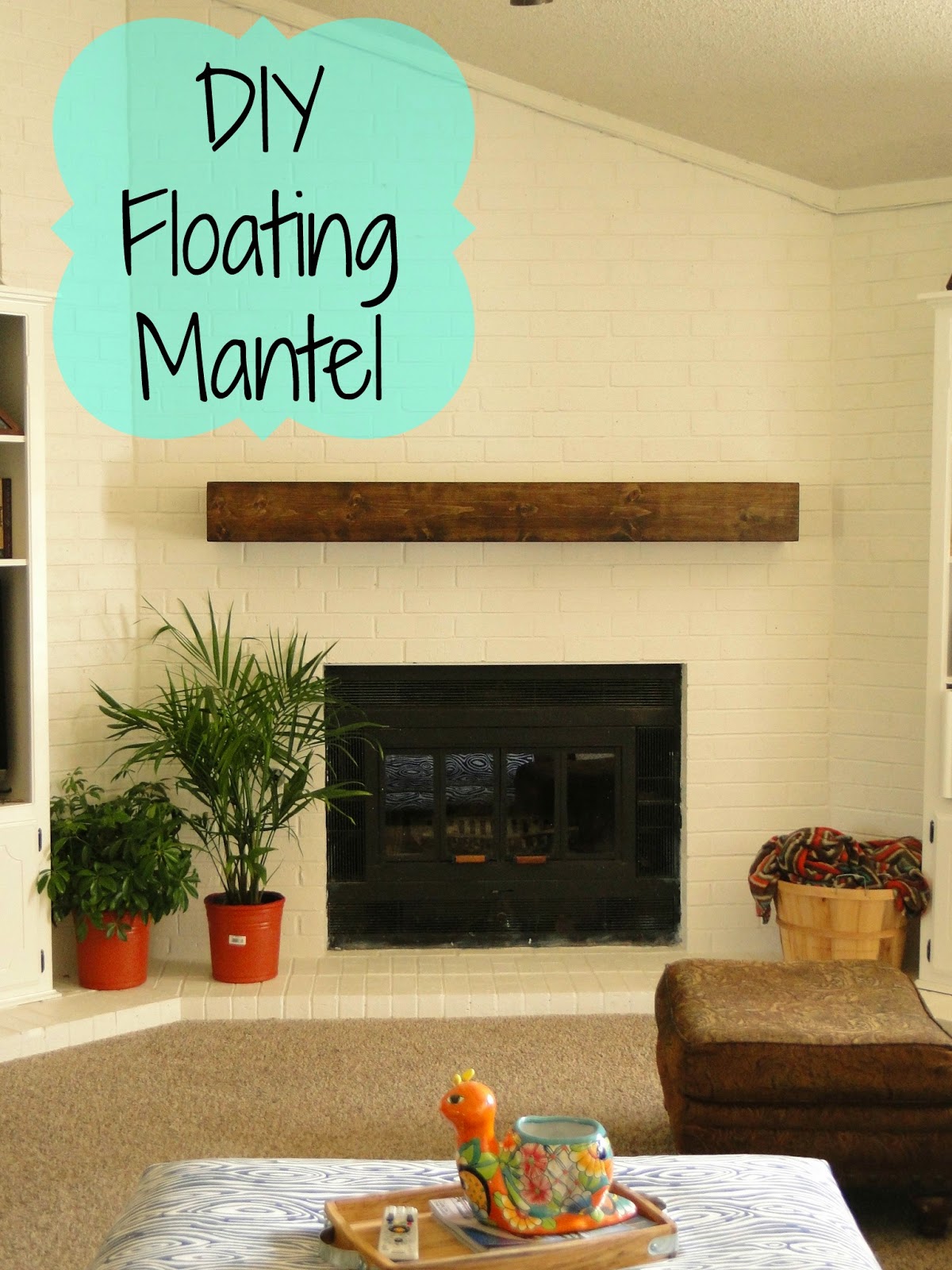 Diy Floating Mantel, Floating Mantel Brick Fireplace