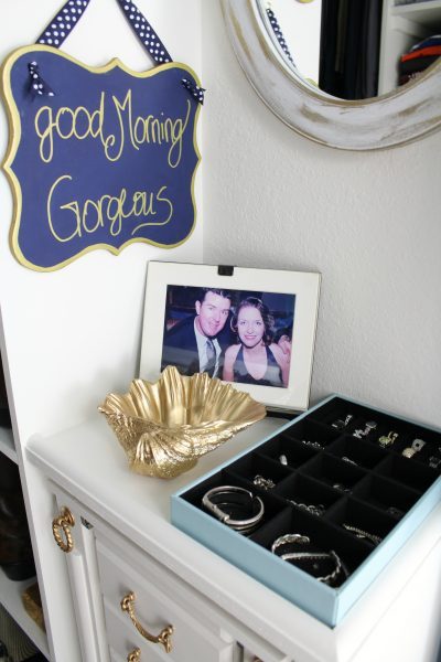 jewelry storage and styling for closet update