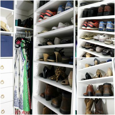 DIY shoe shelves