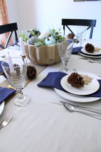 Fall Tablescape in Shades of Blue