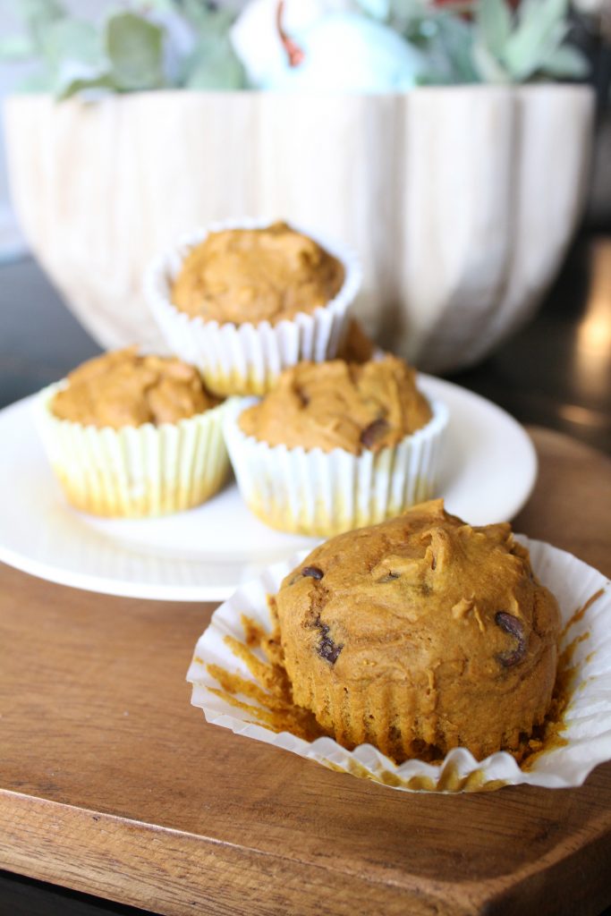 Pumpkin Spice Chocolate Chip Muffins