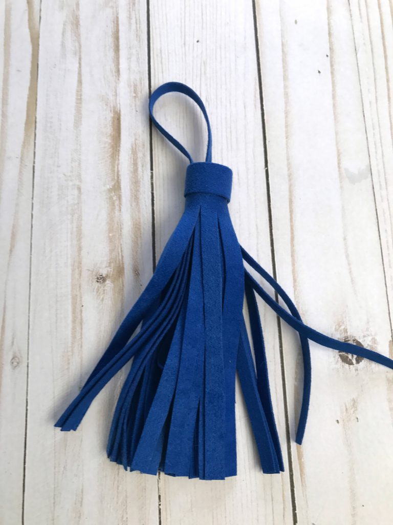 Blue Suede Tassel Ornament