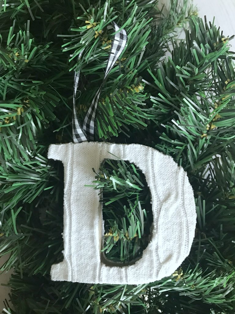 Cable Knit Letter Ornament