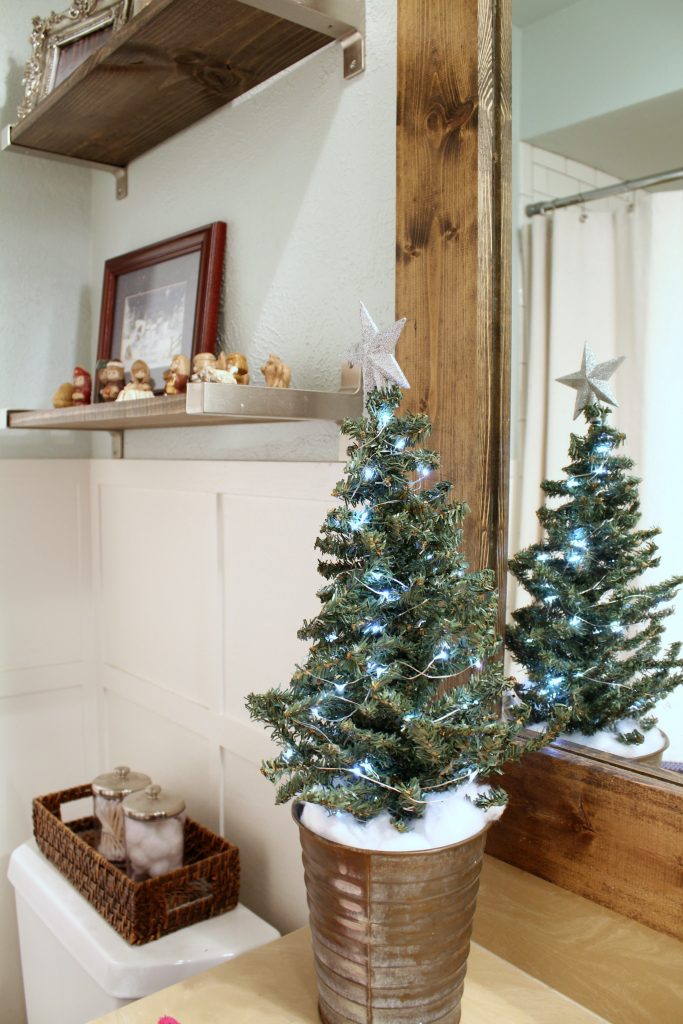 Christmas in our farmhouse bathroom