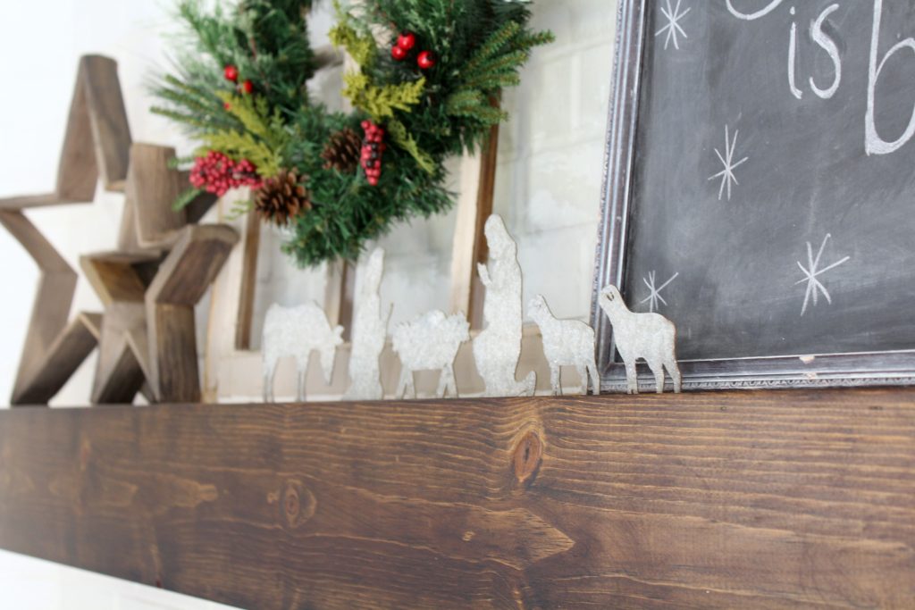 Cozy Farmhouse Christmas Mantel