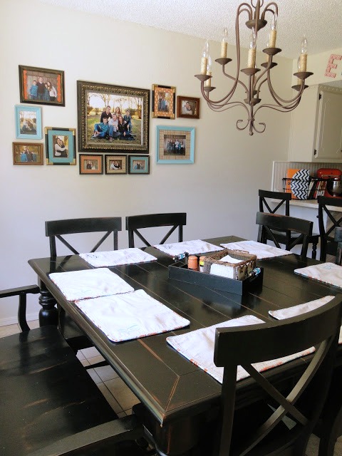 Breakfast room gallery wall