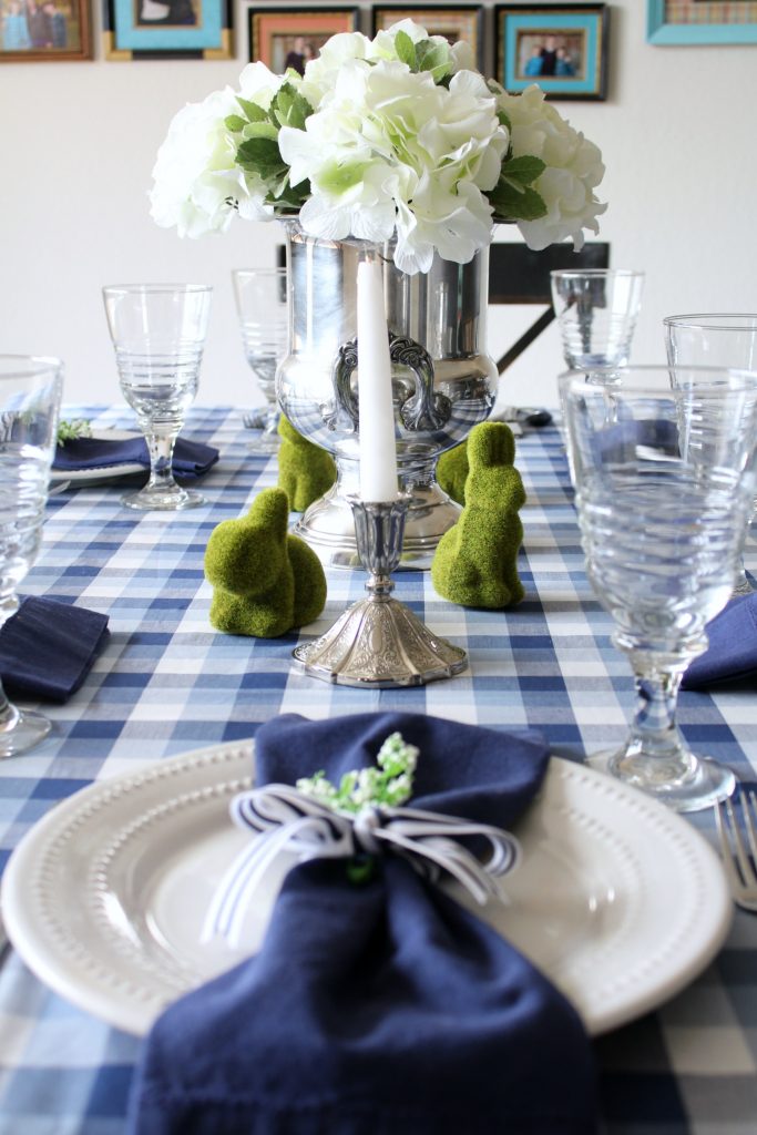 Blue and White Spring Tablescape