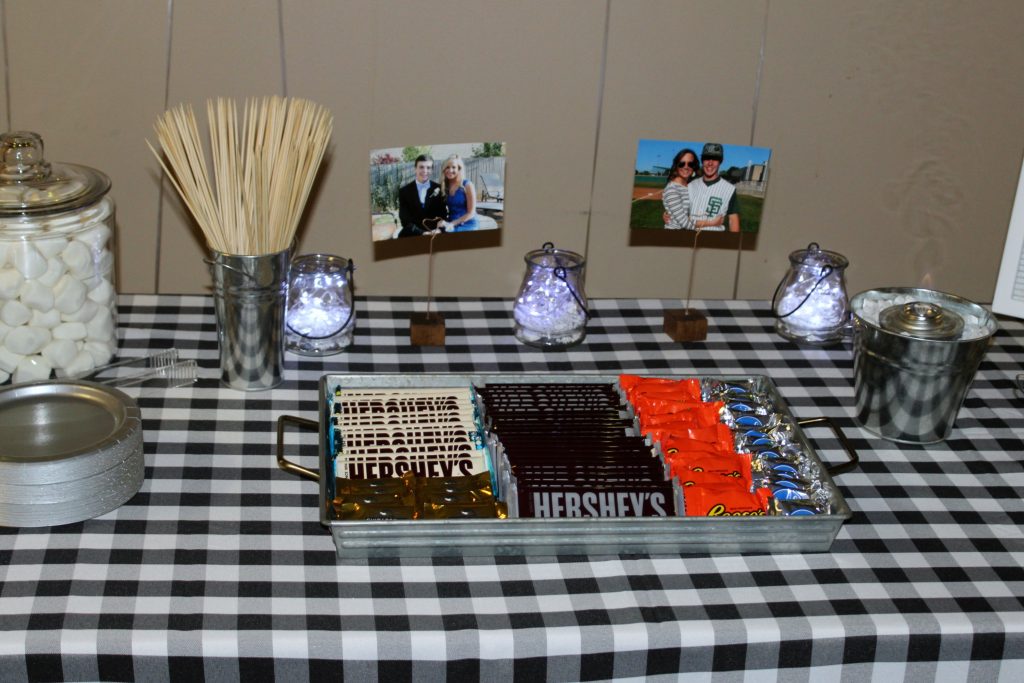 rehearsal dinner s'mores table