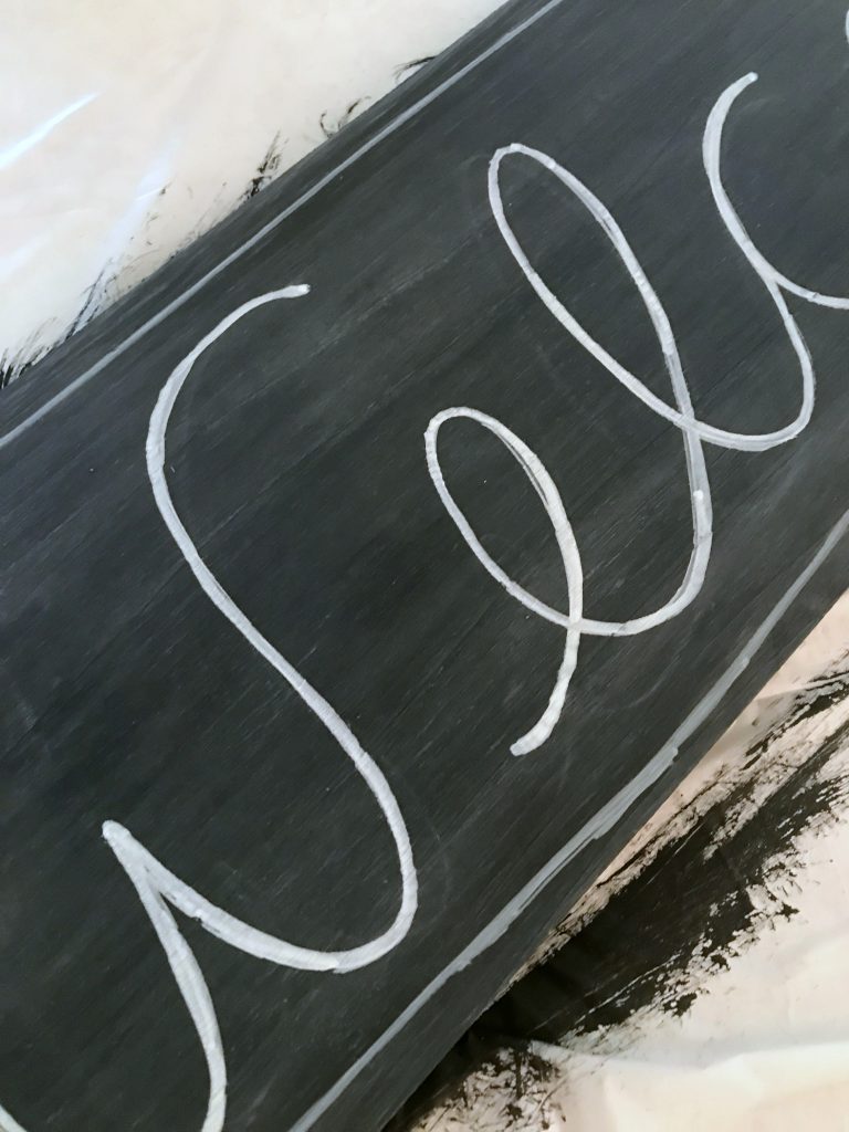 Hand lettering with chalk pen