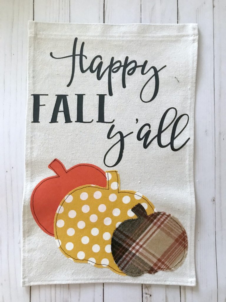 DIY Happy Fall Y'all garden flag