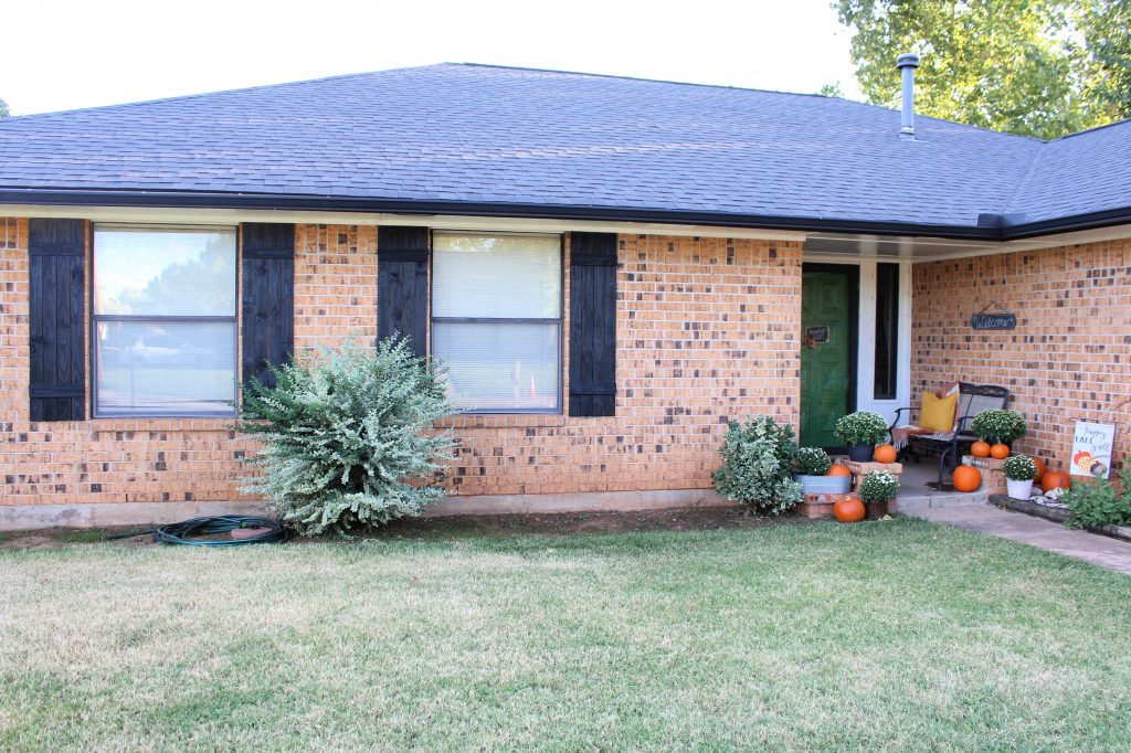 Curb Appeal Update with new shutters and fall porch