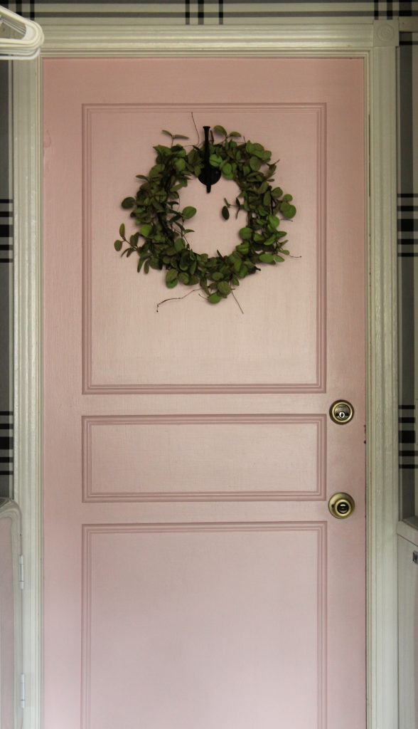 Pink Door in Laundry Room