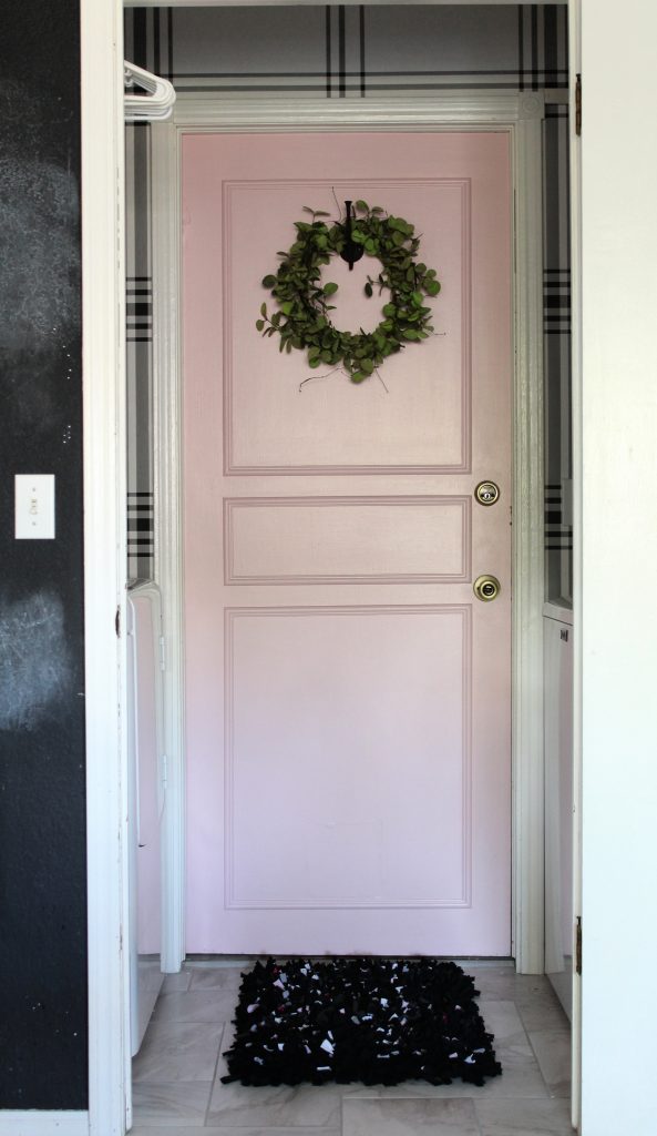 Pink Door in Laundry Room