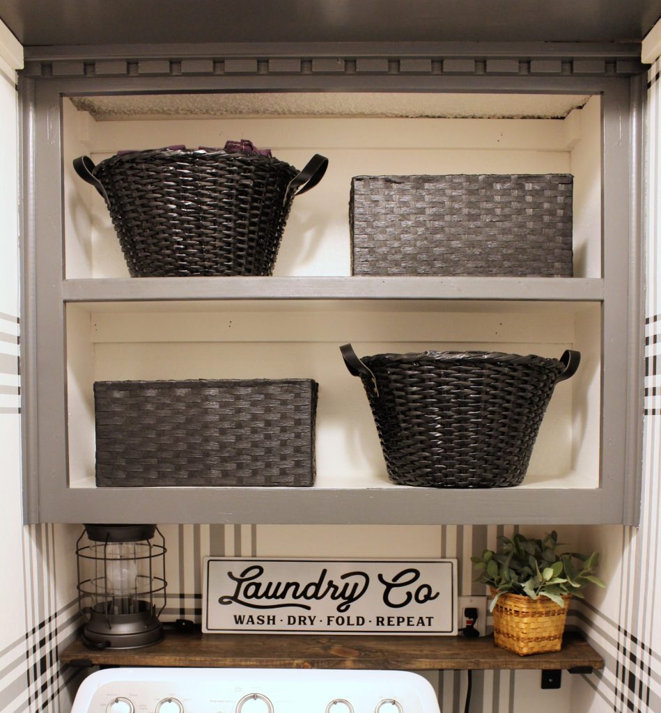 houzz laundry room wall shelving