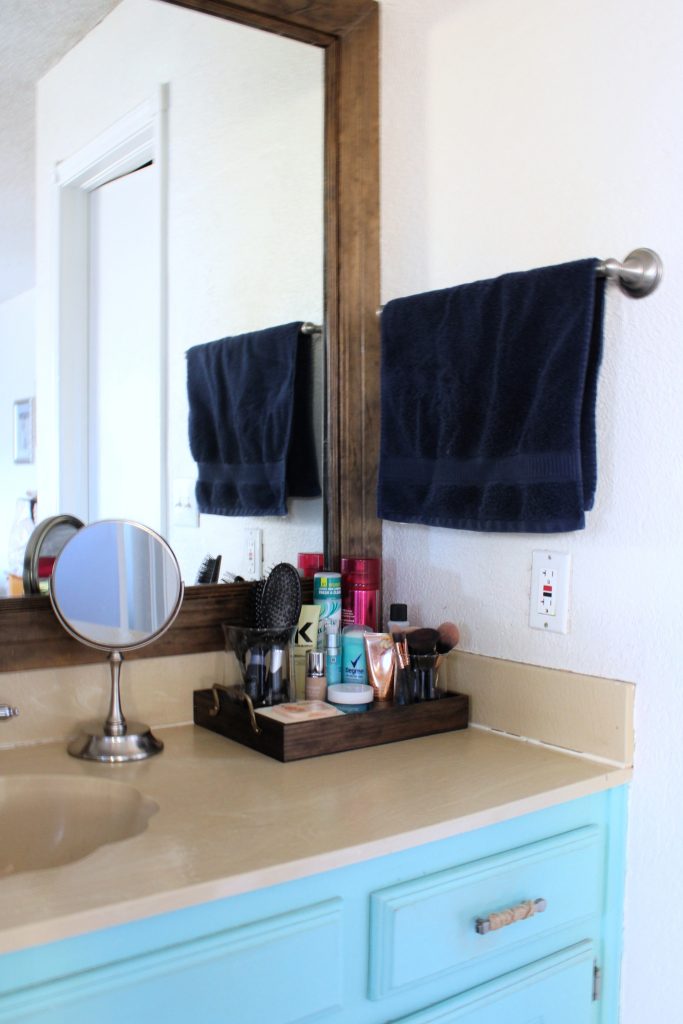 Master bathroom vanity organization her side