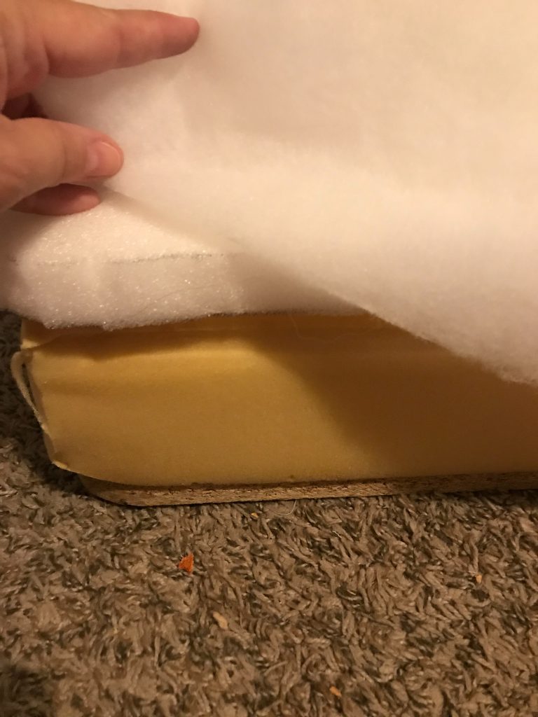 Batting as the final layer of reupholstering