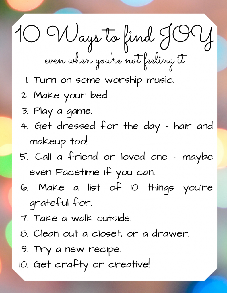 10 ways to find JOY