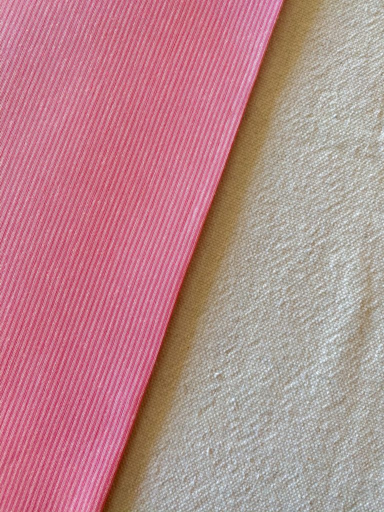 Pink striped table runner