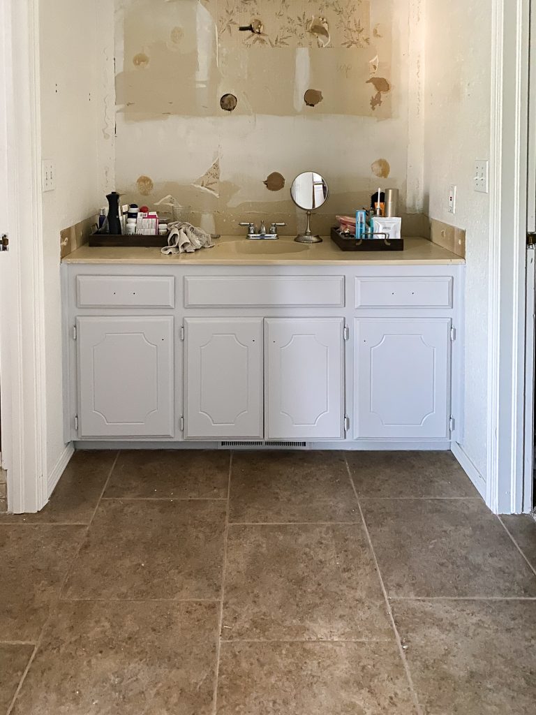 Painted bathroom vanity