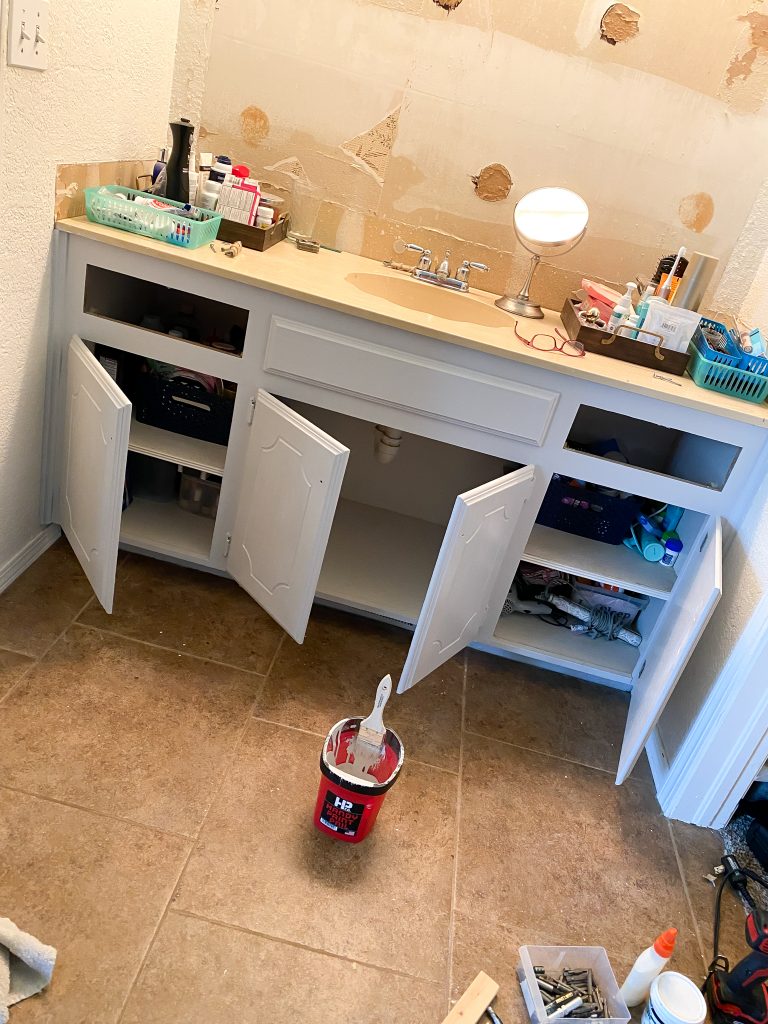 Painting the bathroom vanity