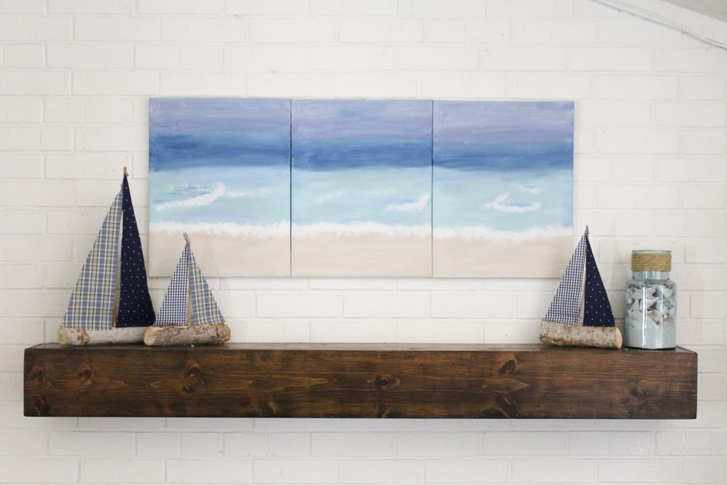 Sailboats on Beach Mantel