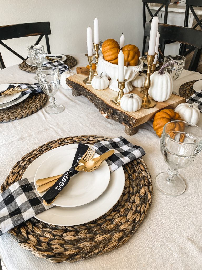 Simple Rustic Glam Fall Tablescape