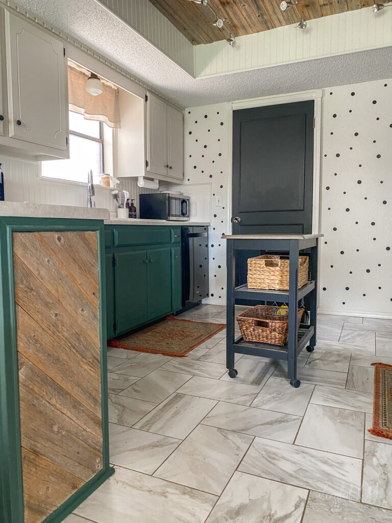 Lower kitchen cabinets green