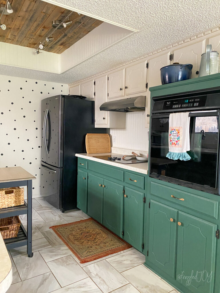 Lower kitchen cabinets green